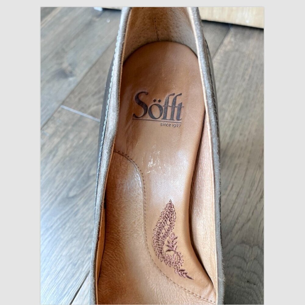 Sofft Patent Leather Bronze Dress Pumps Size 7.5 Metallic Comfort Heels Classic - Picture 6 of 7